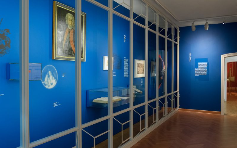 Kleist Museum, Teil Herkunft, Altbau, blaue Wände